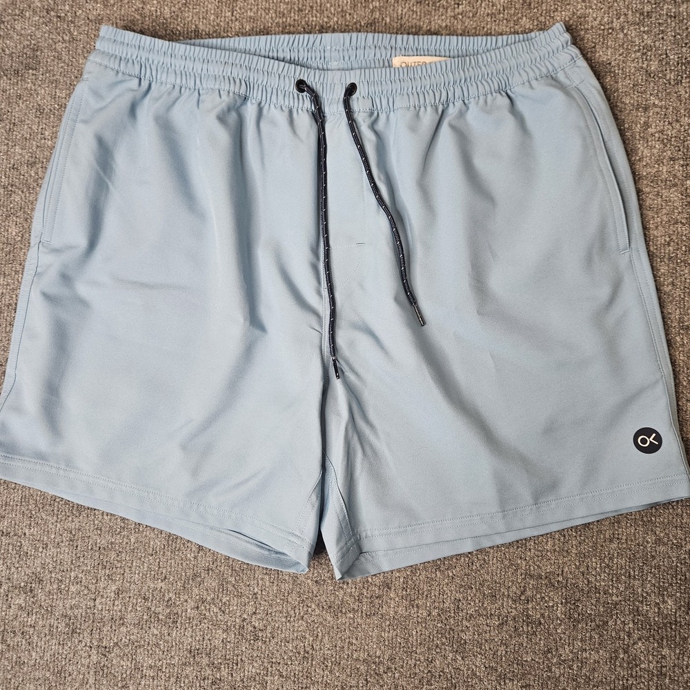 Outerknown Mens‎ Drawstring Waist Shorts Everyday Size Large Blue Quick Dry 6"